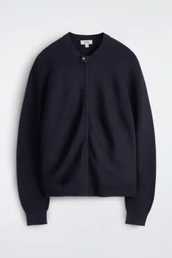 RACER-NECK KNITTED JACKET