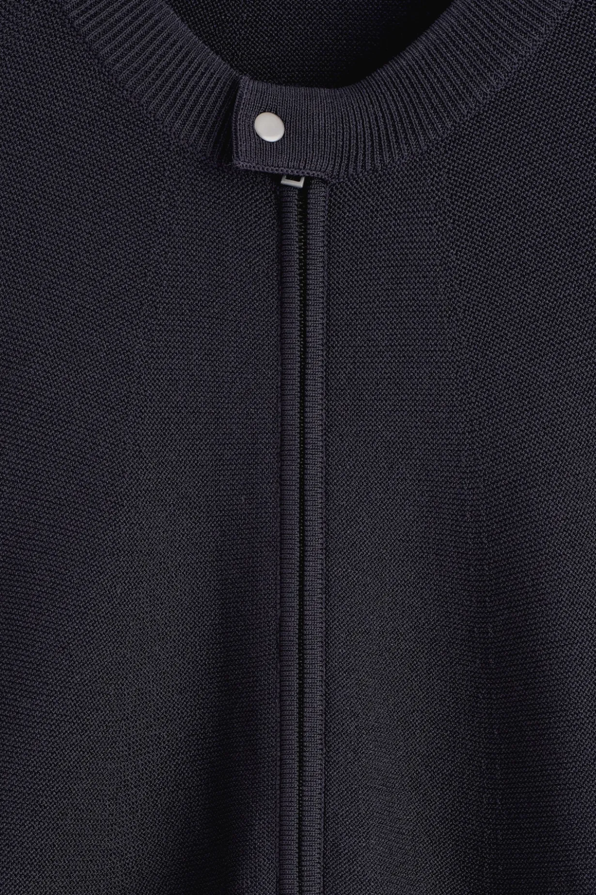 RACER-NECK KNITTED JACKET