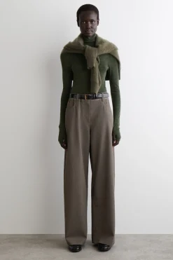 REGULAR WOOL-BLEND WIDE-LEG PANTS