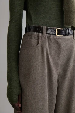 REGULAR WOOL-BLEND WIDE-LEG PANTS