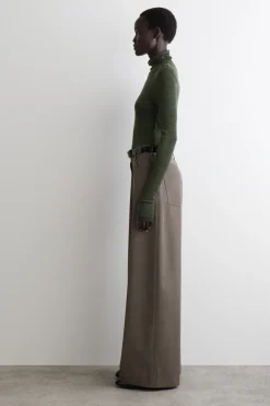 REGULAR WOOL-BLEND WIDE-LEG PANTS