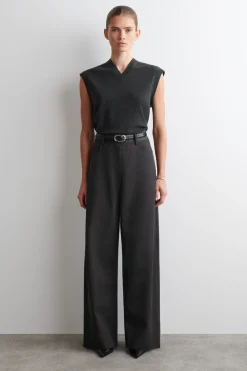 REGULAR WOOL-BLEND WIDE-LEG PANTS