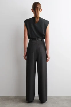 REGULAR WOOL-BLEND WIDE-LEG PANTS