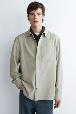 RELAXED BRUSHED COTTON-BLEND SHIRT