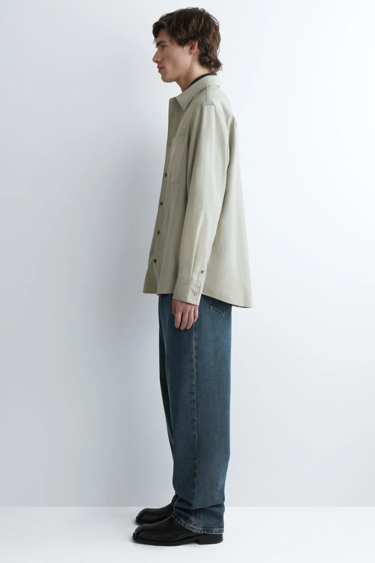 RELAXED BRUSHED COTTON-BLEND SHIRT