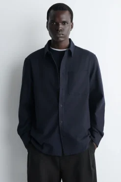 RELAXED BRUSHED COTTON-BLEND SHIRT