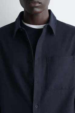 RELAXED BRUSHED COTTON-BLEND SHIRT