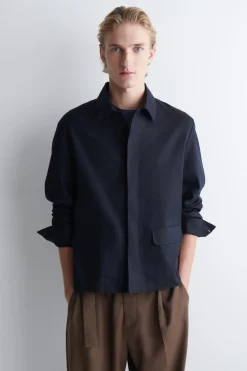 RELAXED COTTON-LINEN OVERSHIRT