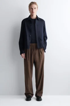 RELAXED COTTON-LINEN OVERSHIRT