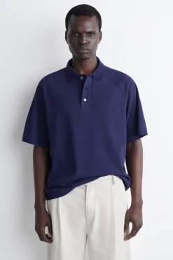 RELAXED COTTON-LINEN POLO SHIRT
