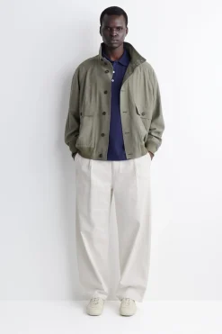 RELAXED COTTON-LINEN POLO SHIRT