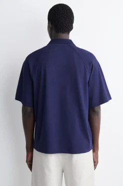 RELAXED COTTON-LINEN POLO SHIRT