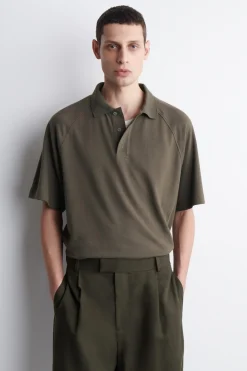 RELAXED COTTON-LINEN POLO SHIRT