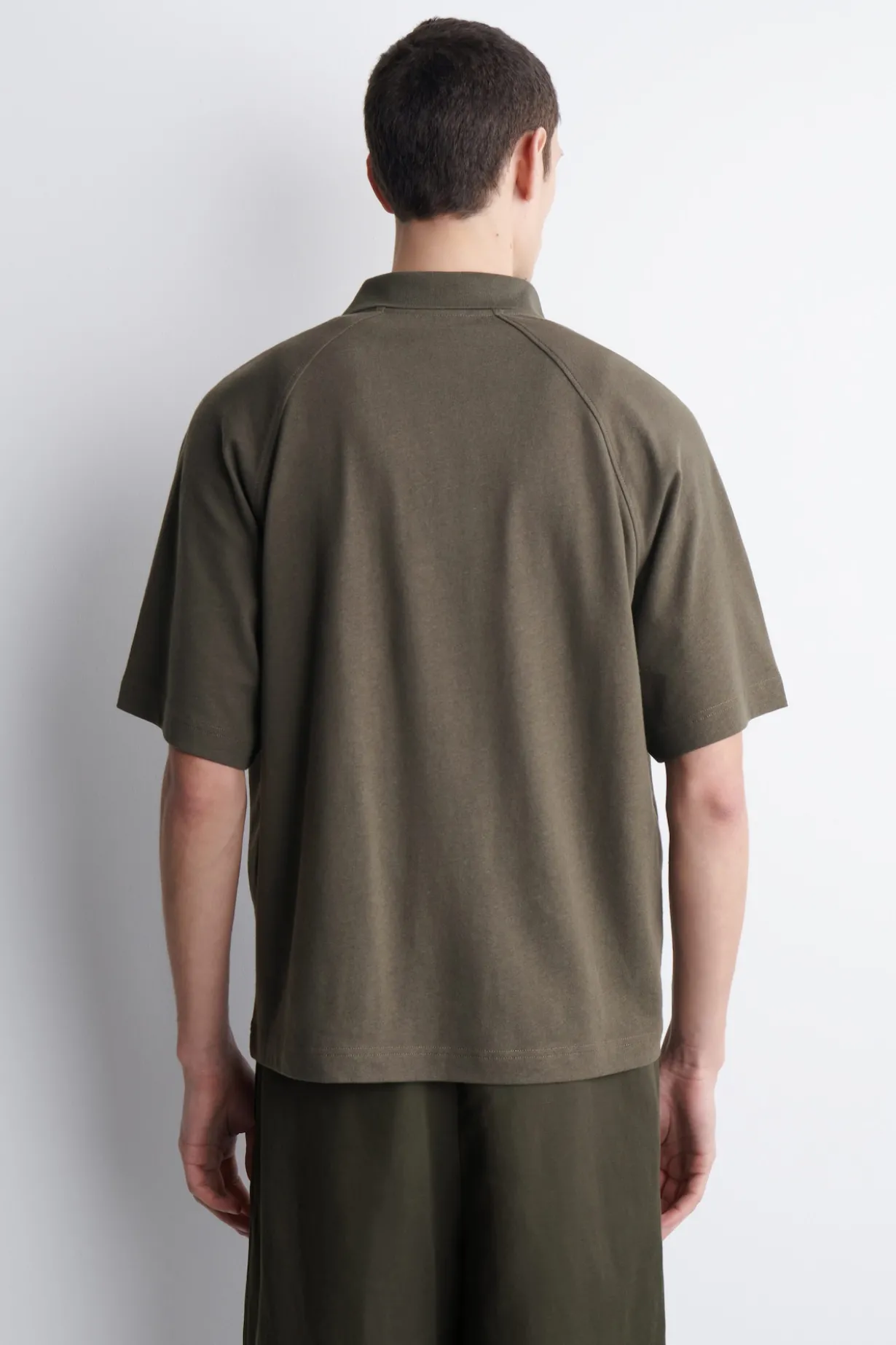 RELAXED COTTON-LINEN POLO SHIRT