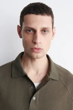 RELAXED COTTON-LINEN POLO SHIRT