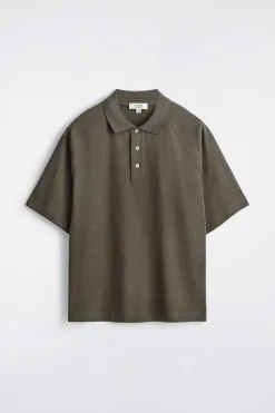 RELAXED COTTON-LINEN POLO SHIRT