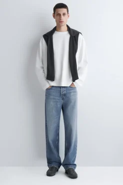 RELAXED JERSEY INTERLOCK LONG-SLEEVED T-SHIRT
