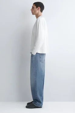 RELAXED JERSEY INTERLOCK LONG-SLEEVED T-SHIRT