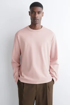 RELAXED JERSEY INTERLOCK LONG-SLEEVED T-SHIRT