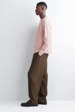 RELAXED JERSEY INTERLOCK LONG-SLEEVED T-SHIRT