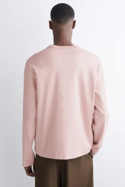 RELAXED JERSEY INTERLOCK LONG-SLEEVED T-SHIRT