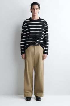 RELAXED JERSEY INTERLOCK LONG-SLEEVED T-SHIRT