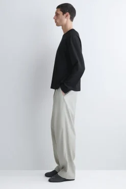 RELAXED JERSEY INTERLOCK LONG-SLEEVED T-SHIRT