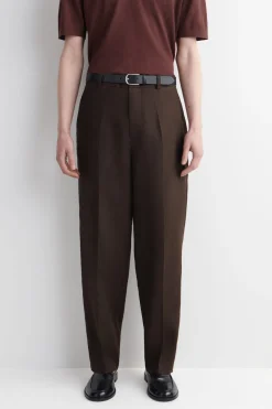 RELAXED LINEN TAPERED PANTS
