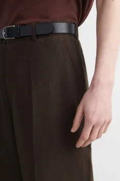 RELAXED LINEN TAPERED PANTS