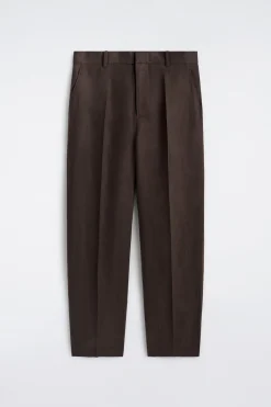 RELAXED LINEN TAPERED PANTS