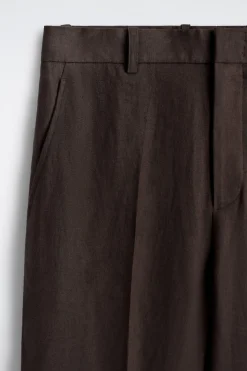 RELAXED LINEN TAPERED PANTS