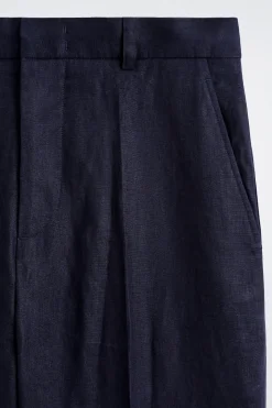 RELAXED LINEN TAPERED PANTS