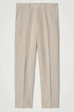 RELAXED LINEN TAPERED PANTS