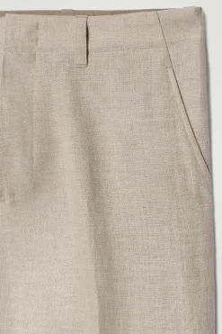 RELAXED LINEN TAPERED PANTS