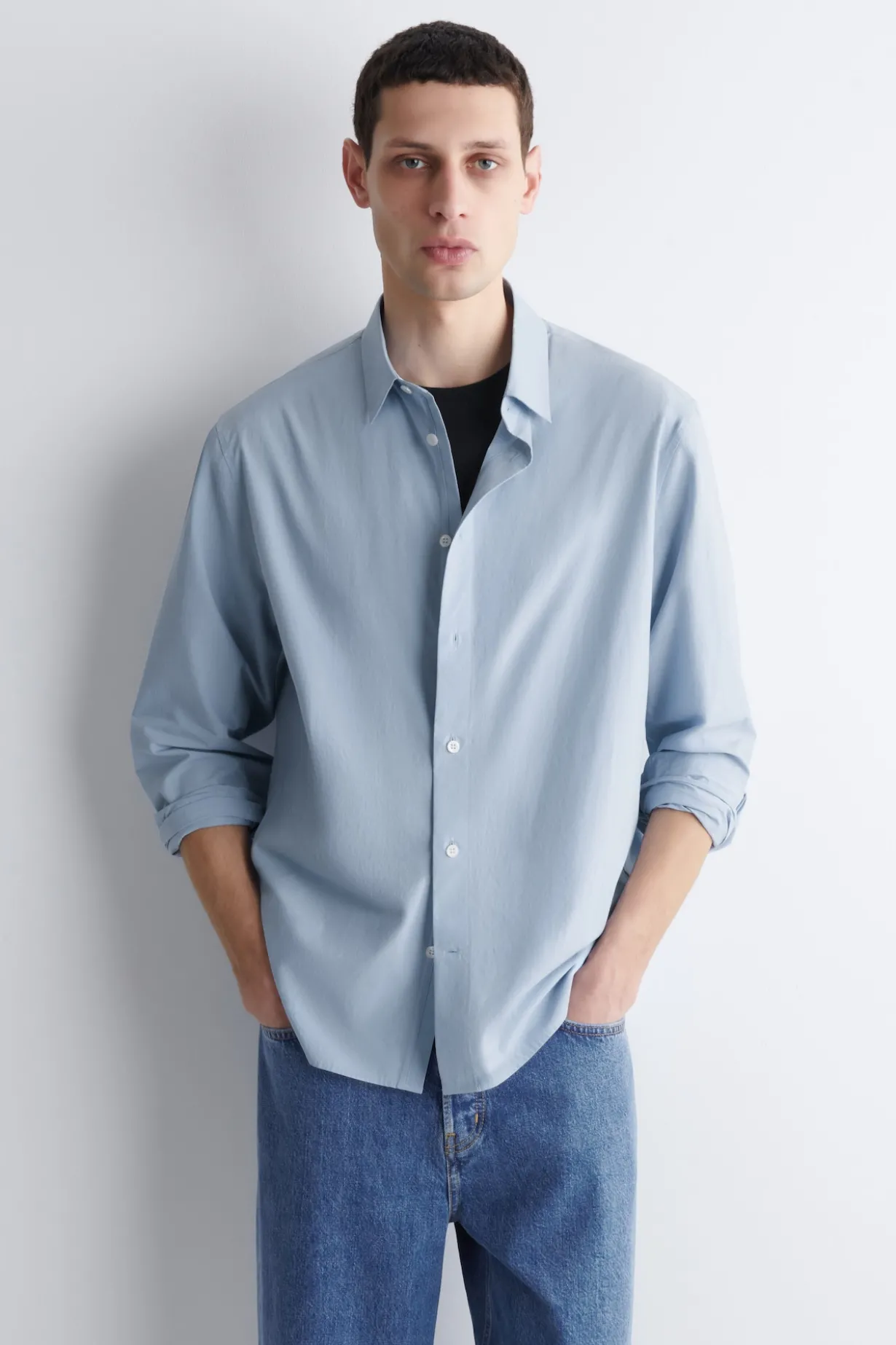 RELAXED PIMA COTTON POPLIN SHIRT