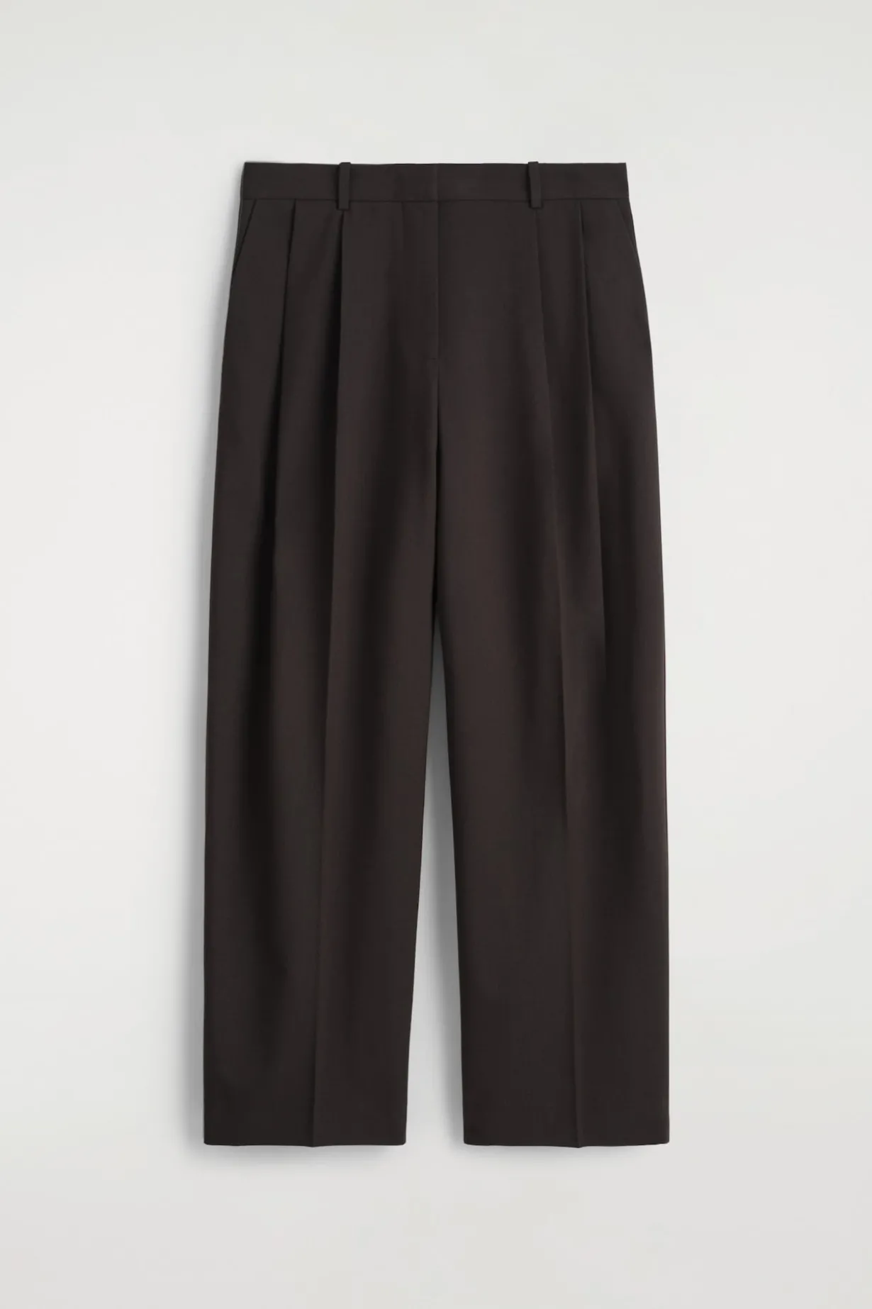 RELAXED TWILL WIDE-LEG PANTS