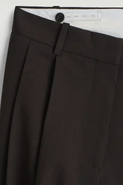 RELAXED TWILL WIDE-LEG PANTS