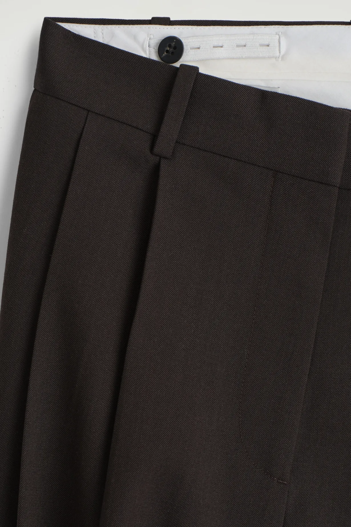RELAXED TWILL WIDE-LEG PANTS