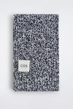 REVERSIBLE FLECKED WOOL-BLEND SCARF