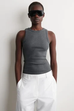 RIBBED COTTON TANK TOP