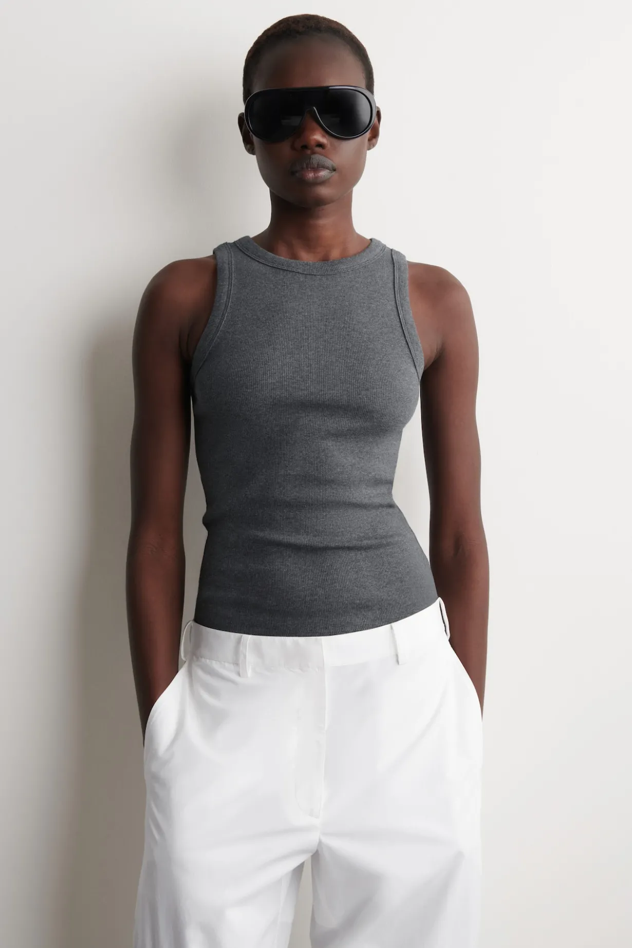 RIBBED COTTON TANK TOP