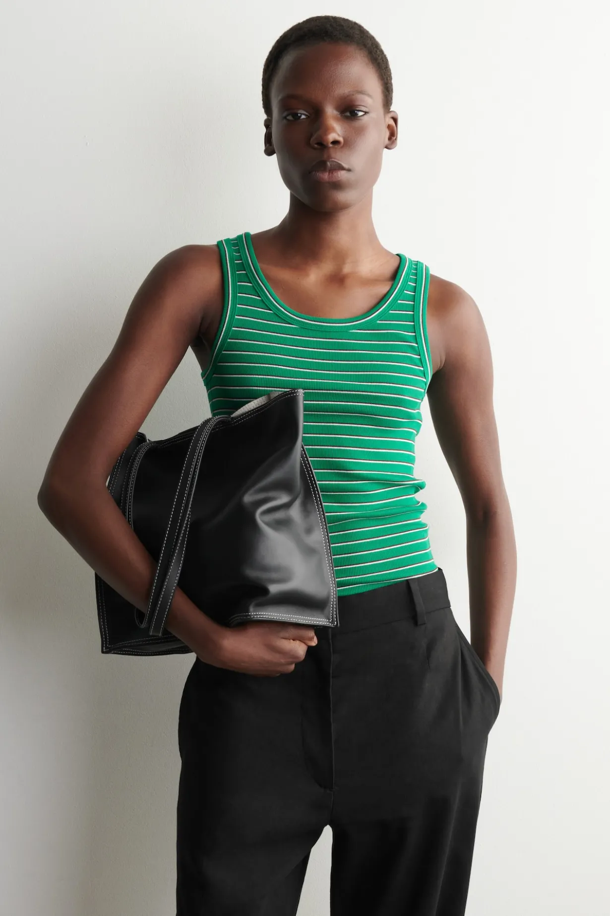 RIBBED COTTON TANK TOP