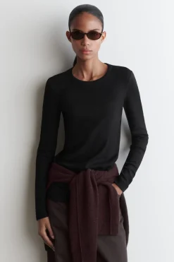 RIBBED JERSEY LONG-SLEEVED TOP