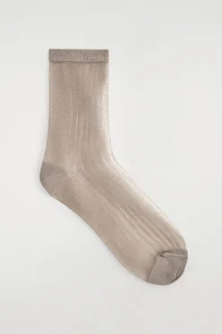 RIBBED SHEER SOCKS
