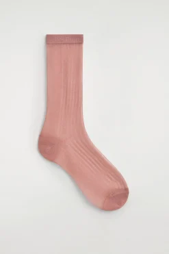 RIBBED SHEER SOCKS