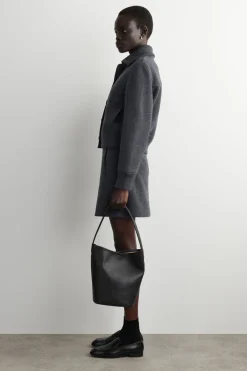 RIBBED-COLLAR BOILED MERINO WOOL JACKET