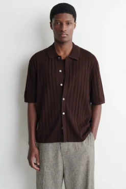 RIBBED-KNIT COTTON SHIRT