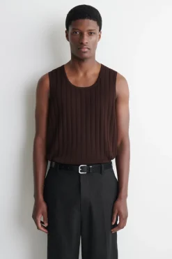 RIBBED-KNIT COTTON TANK TOP