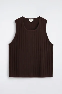 RIBBED-KNIT COTTON TANK TOP