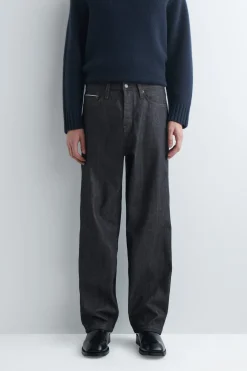 RIDER RAW SELVEDGE RELAXED-FIT STRAIGHT-LEG JEANS
